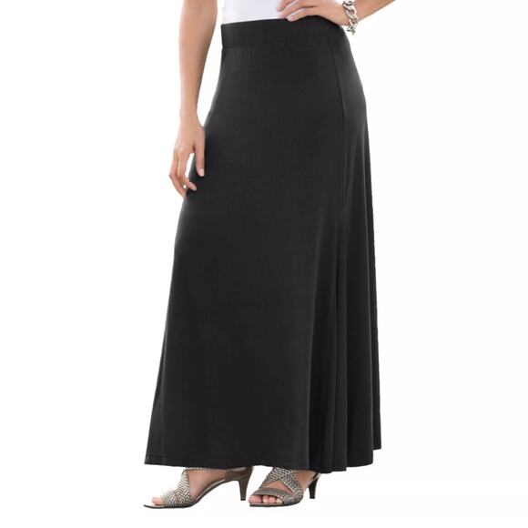 Jessica London Women's Size 18/20 Mazi Skirt Black Pull On Soft Stretchy Comfy - Picture 1 of 5